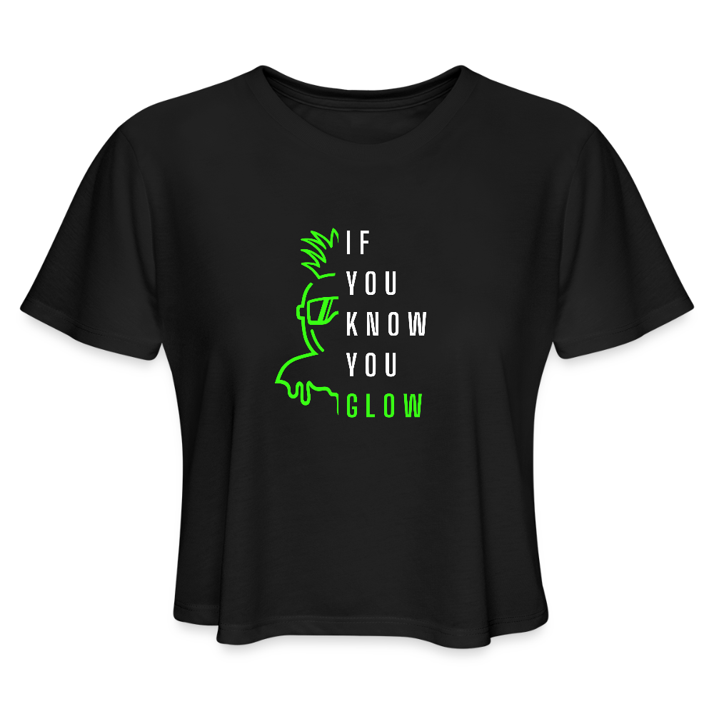 PAD GLOW crop top - black