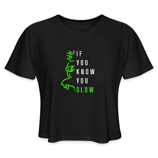 PAD GLOW crop top - black