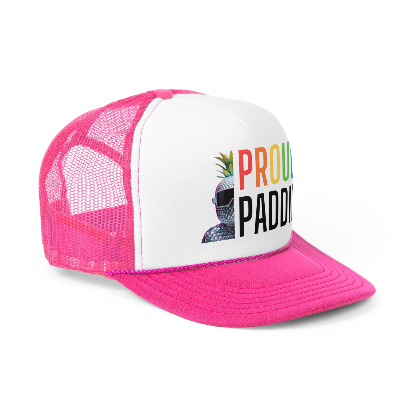 Pink Proud Paddie Trucker hat