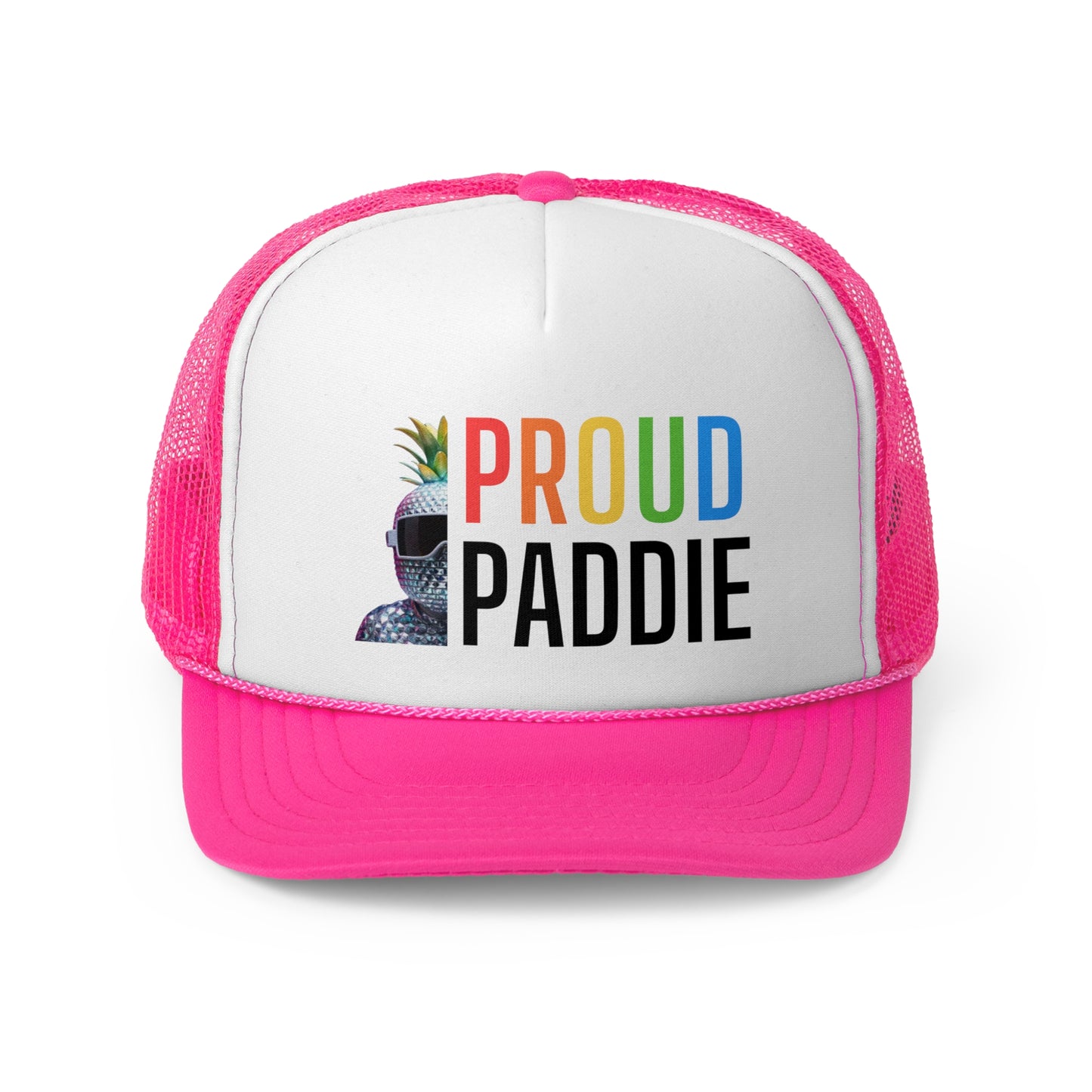 Pink Proud Paddie Trucker hat