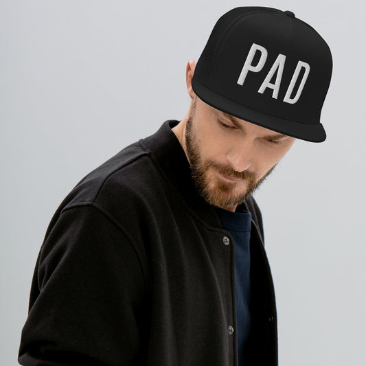 PAD Flat Bill Cap (WHITE embroidery)