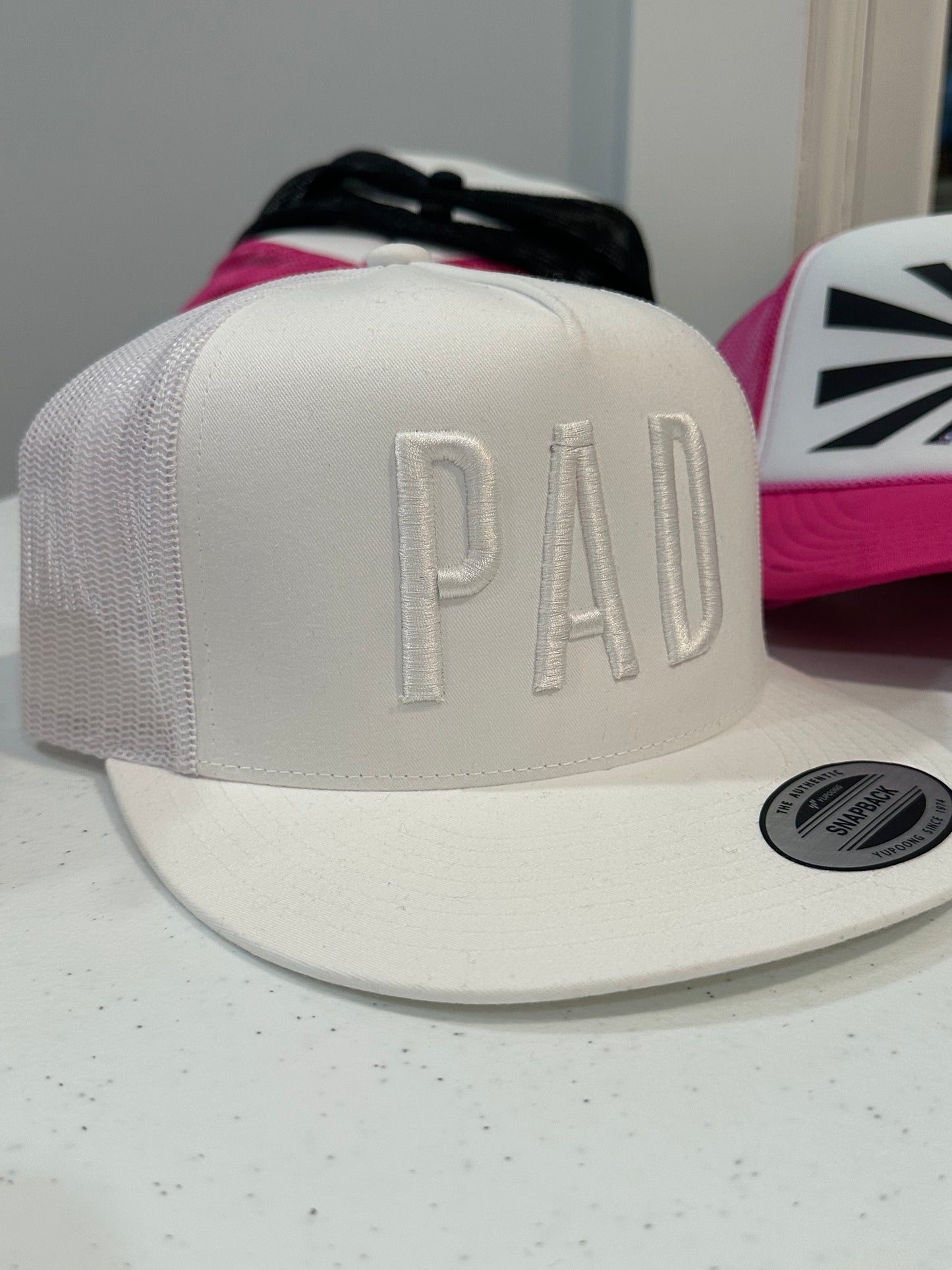 PAD Flat Bill Cap (WHITE embroidery)